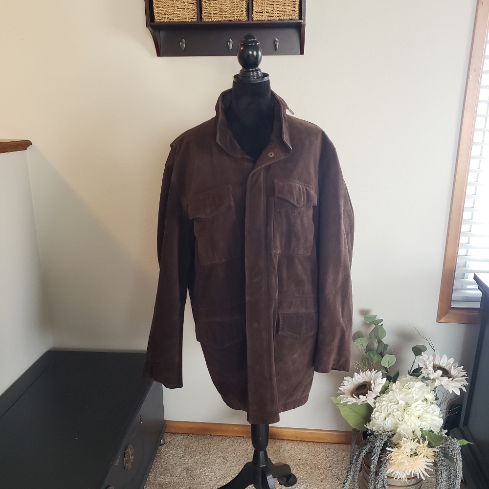 J Crew Mens Leather Jacket sz Large